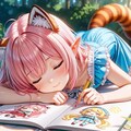 お絵描き中に眠る 9枚目