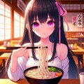 うどんを食べている、黒髪ロング少女～その2(12枚) 8枚目