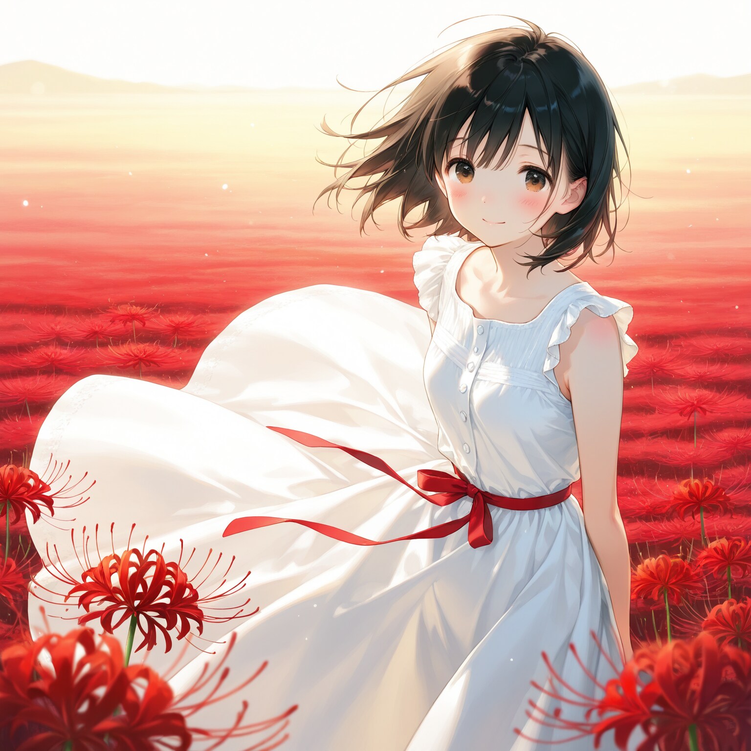 彼岸花畑の少女 | の人気AIイラスト・グラビア