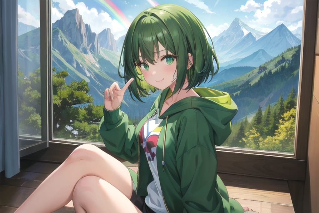 芽生ちゃん023「ほら、虹！」