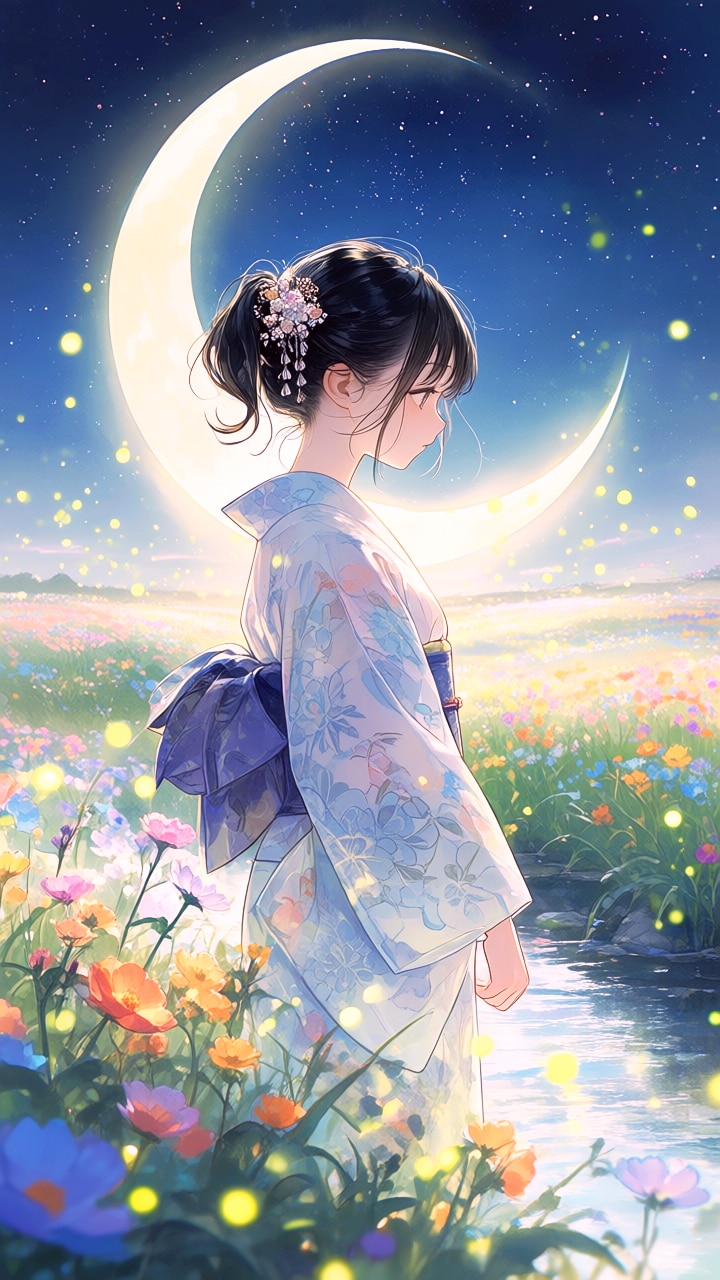 夜を染める蛍の軌跡