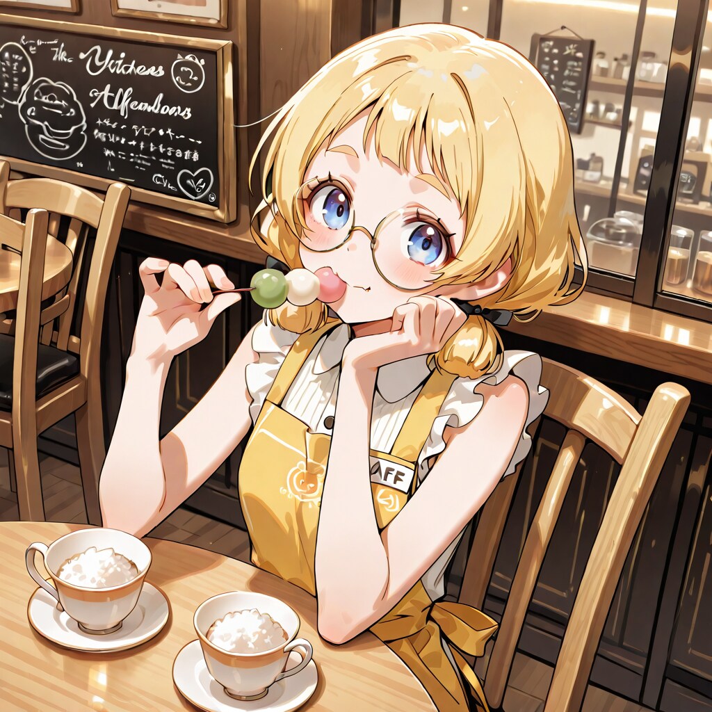 お団子を食べるミッシェルさん２