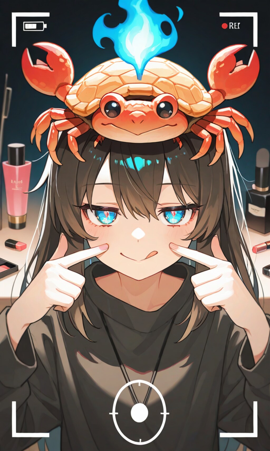 カメ亀天ぷらブルーファイアーコスメティックスマイル撮影チャレンジ成功！