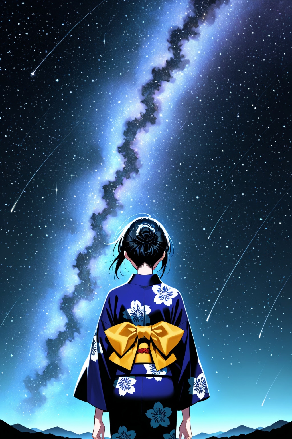 女の子と星空