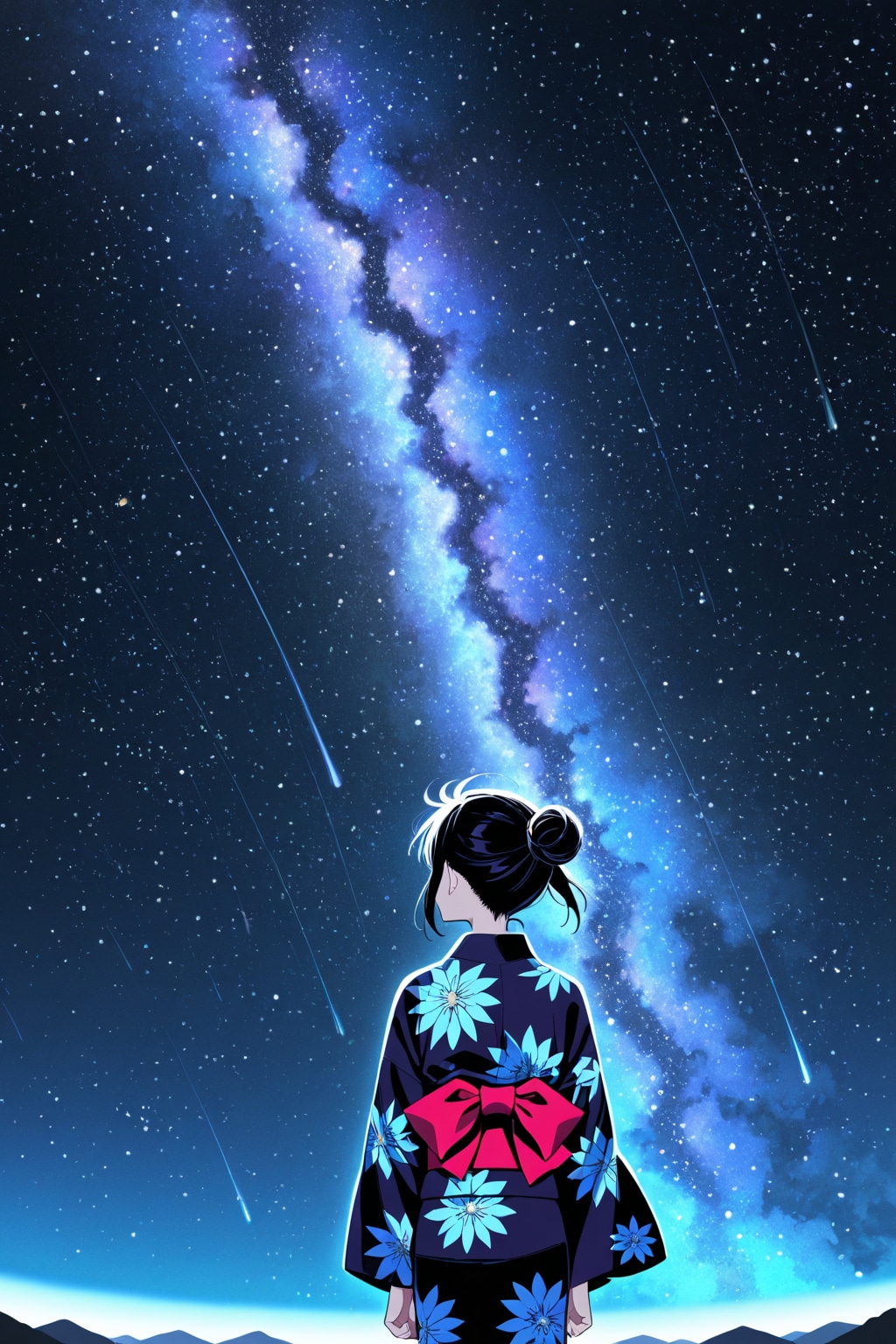 女の子と星空