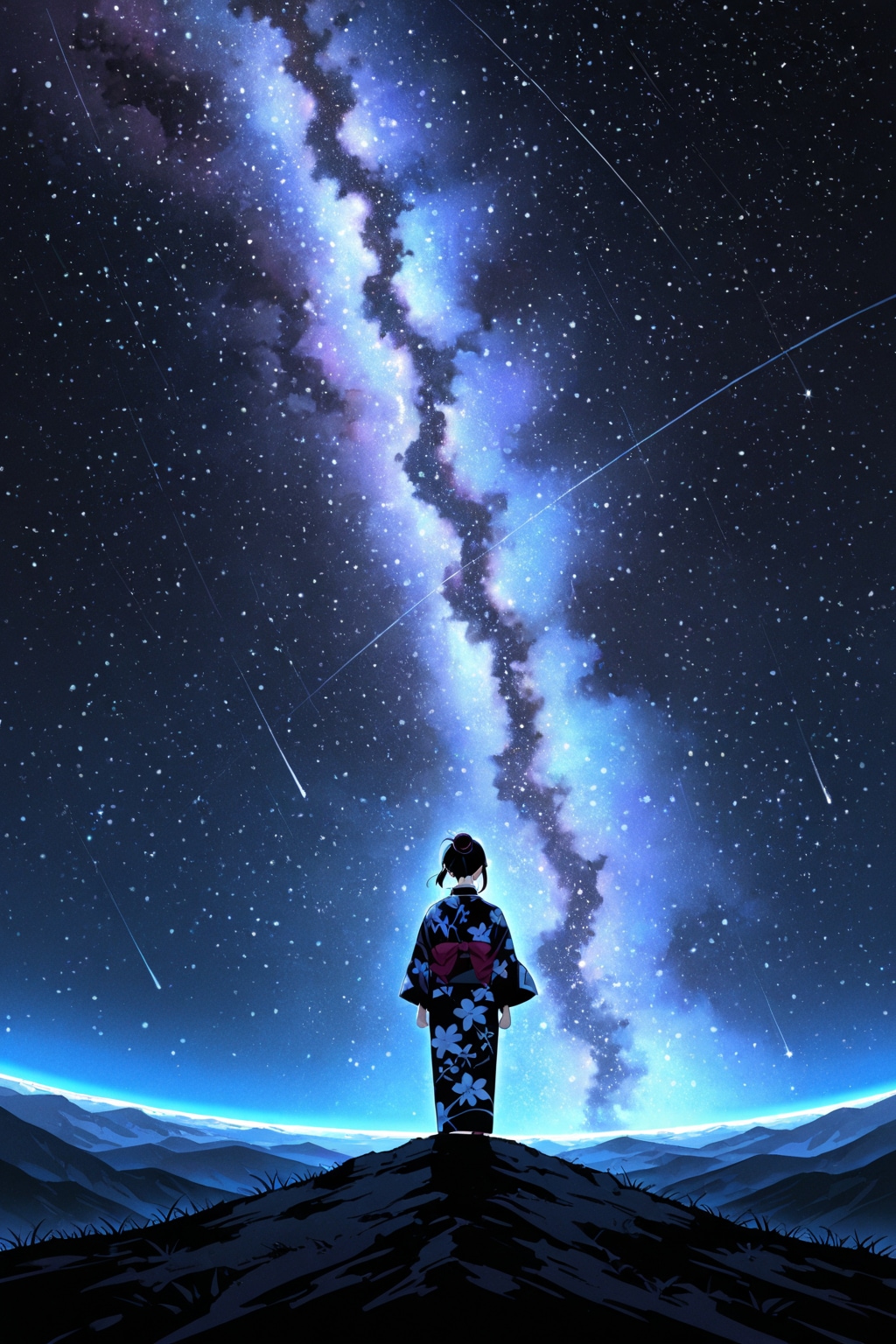 女の子と星空