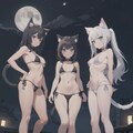 夜のねこちゃんビキニ 2枚目