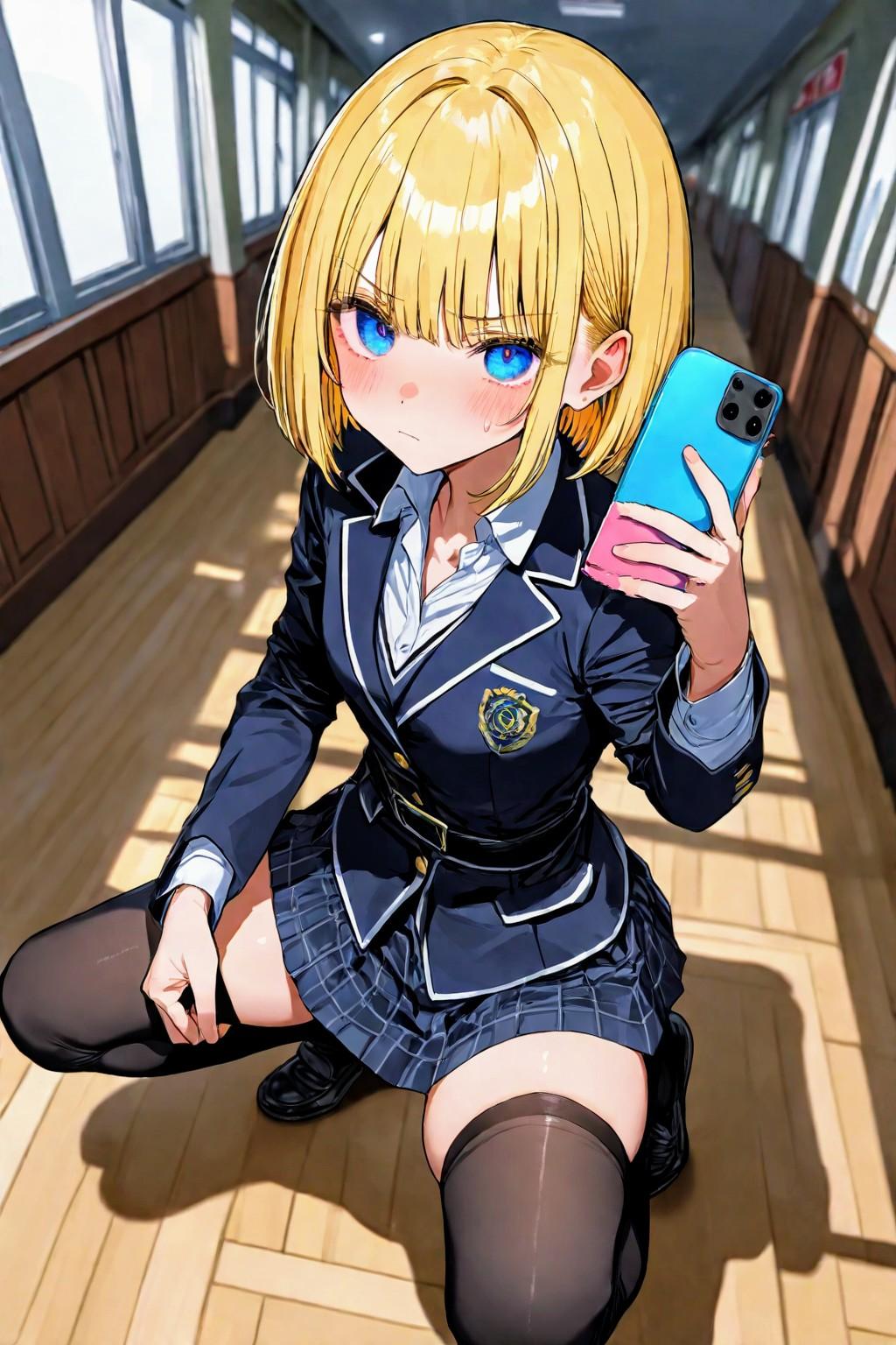 スマホ中毒な、ニーハイお姉やん | の人気AIイラスト・グラビア