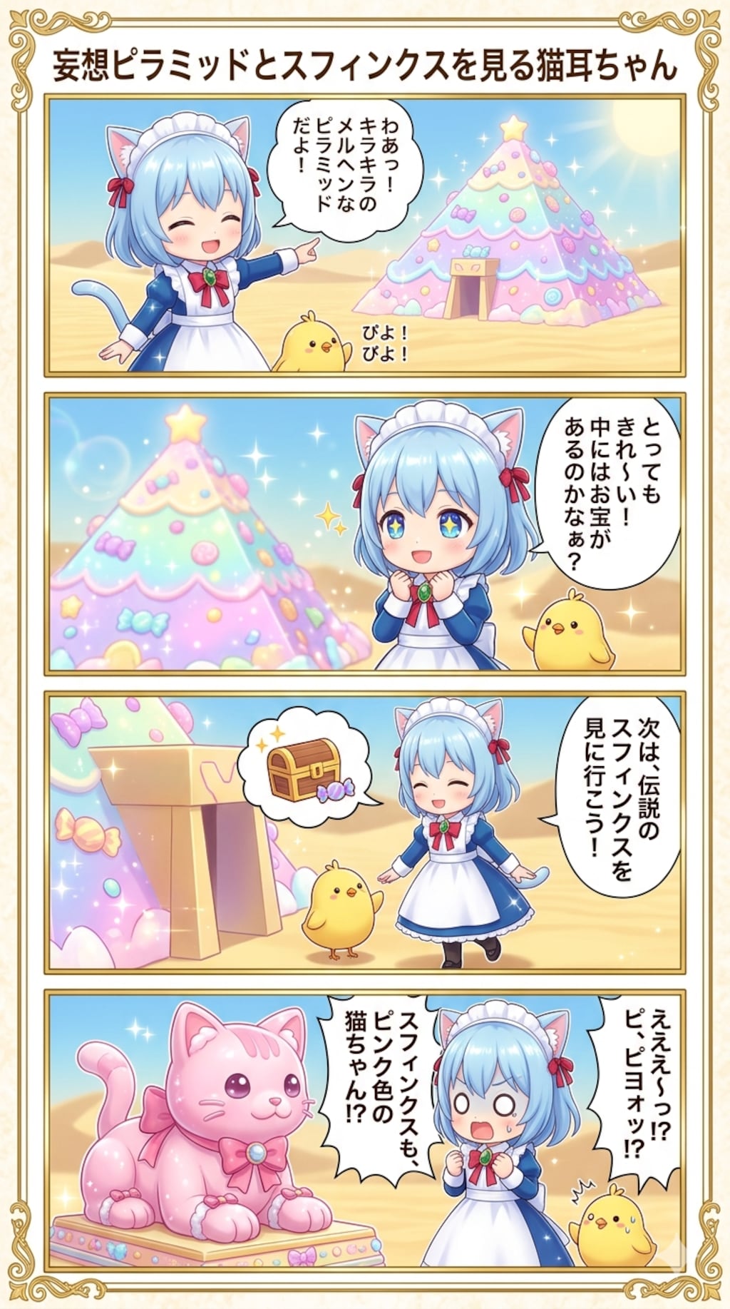 妄想ピラミッドとスフィンクスを見る猫耳ちゃん