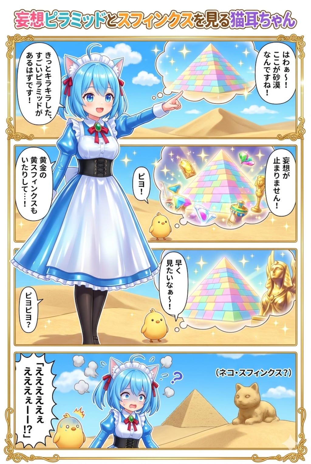 妄想ピラミッドとスフィンクスを見る猫耳ちゃん