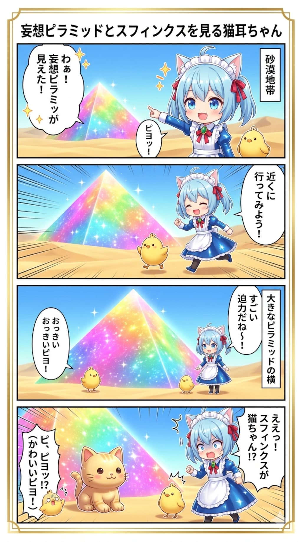 妄想ピラミッドとスフィンクスを見る猫耳ちゃん