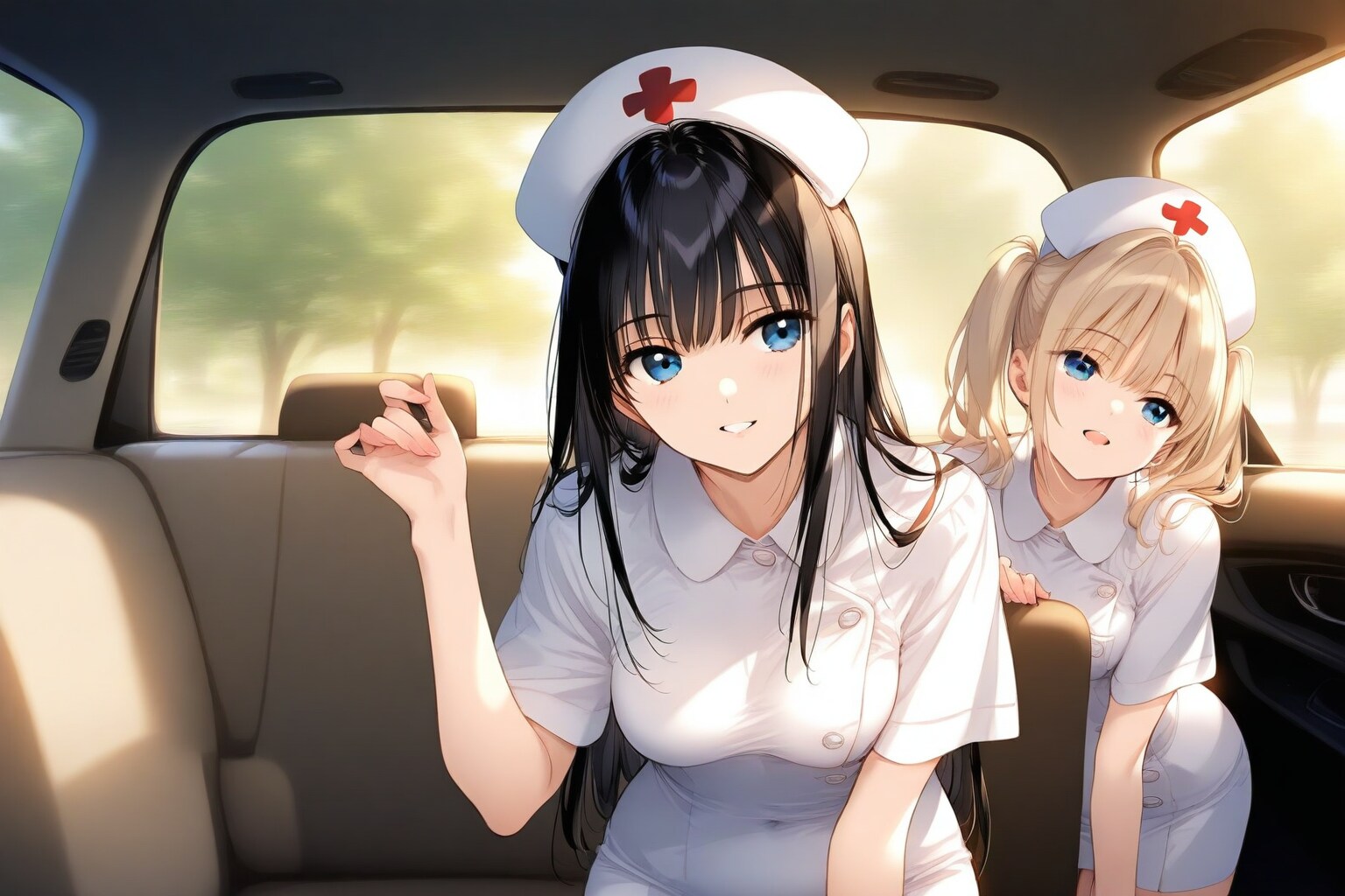 助手席の天使、後部席の妖精 | の人気AIイラスト・グラビア