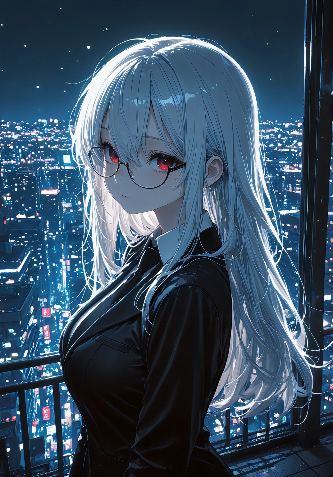 夜景に佇むリリア