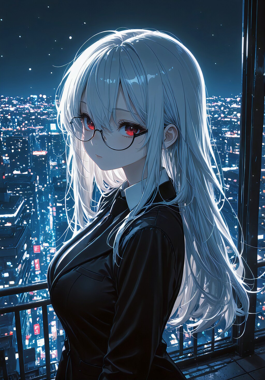 夜景に佇むリリア