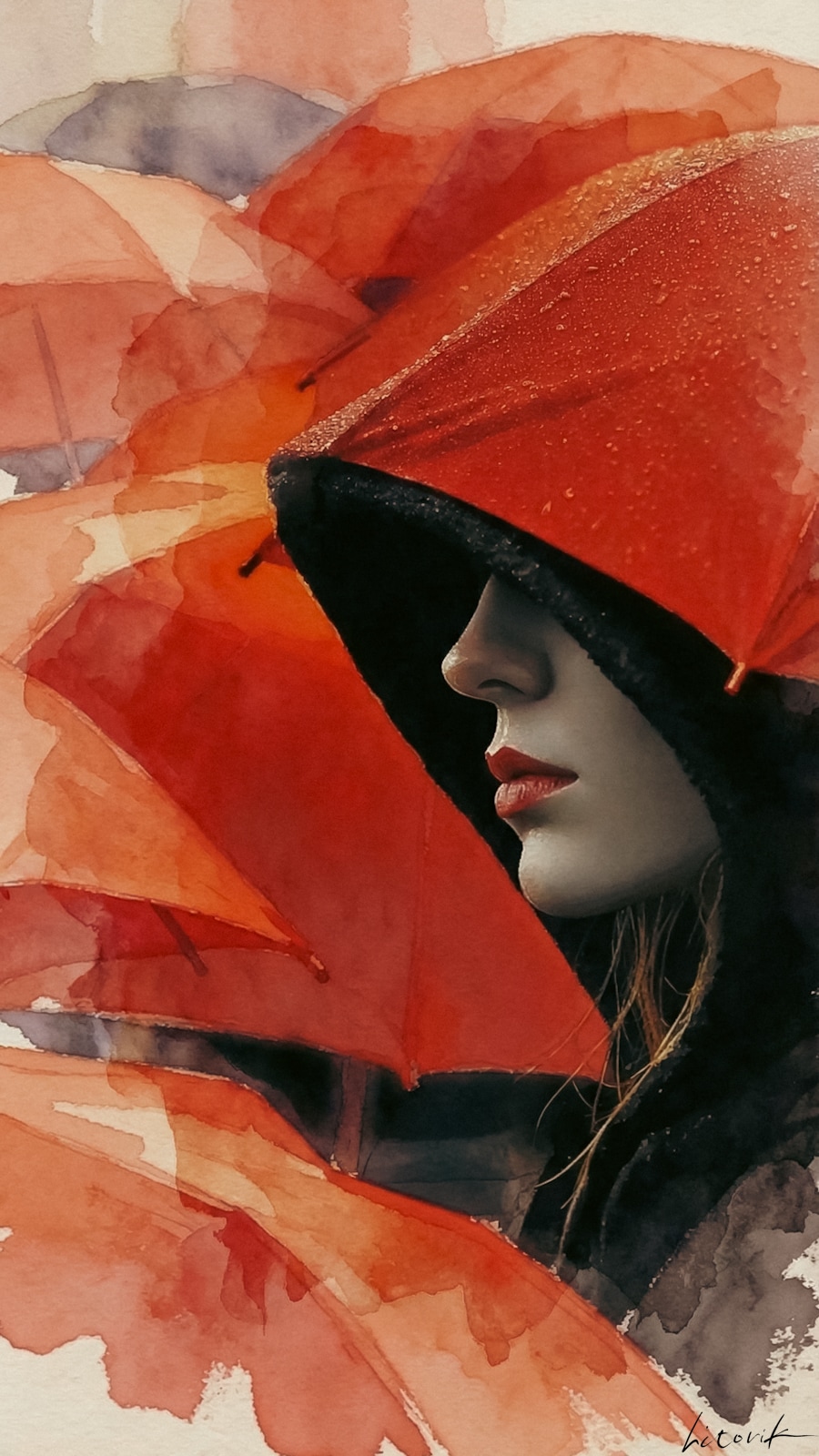 傘の下で語られない物語／スマホ壁紙アーカイブ | の人気AIイラスト・グラビア