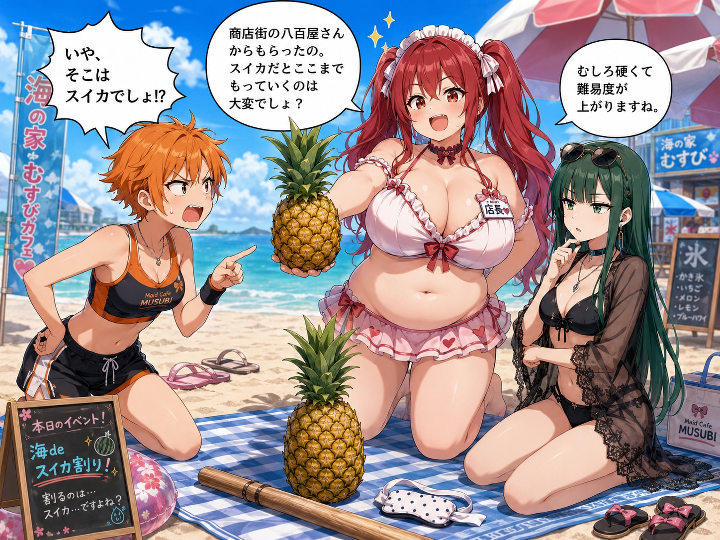 スイカ割りのはずが、まさかのパイナップル!?