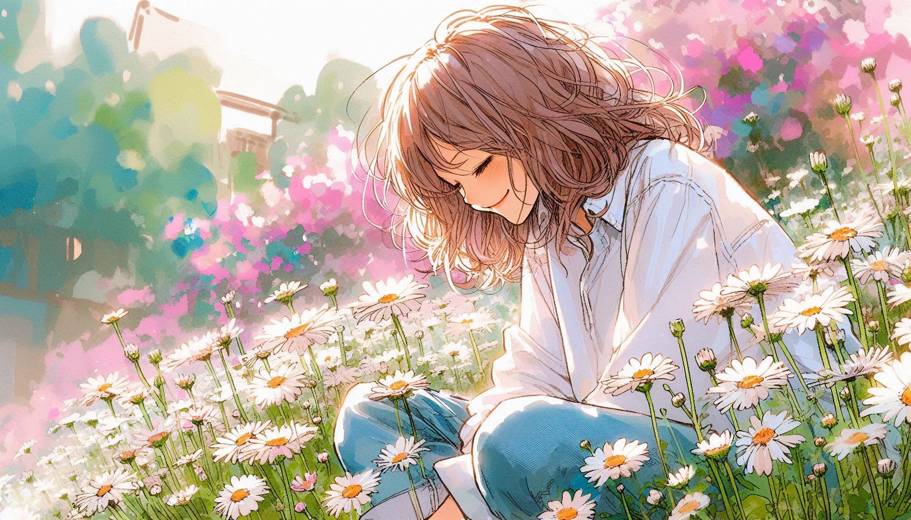 誕生花　0526 シャスターデージー | の人気AIイラスト・グラビア