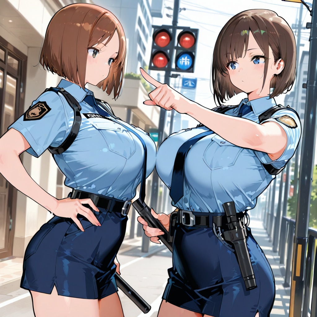 交通整理の警察官さんたち