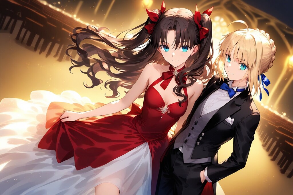 「セイバー、エスコート頼んだわよ」、「お任せください、凛」　by #WAVE