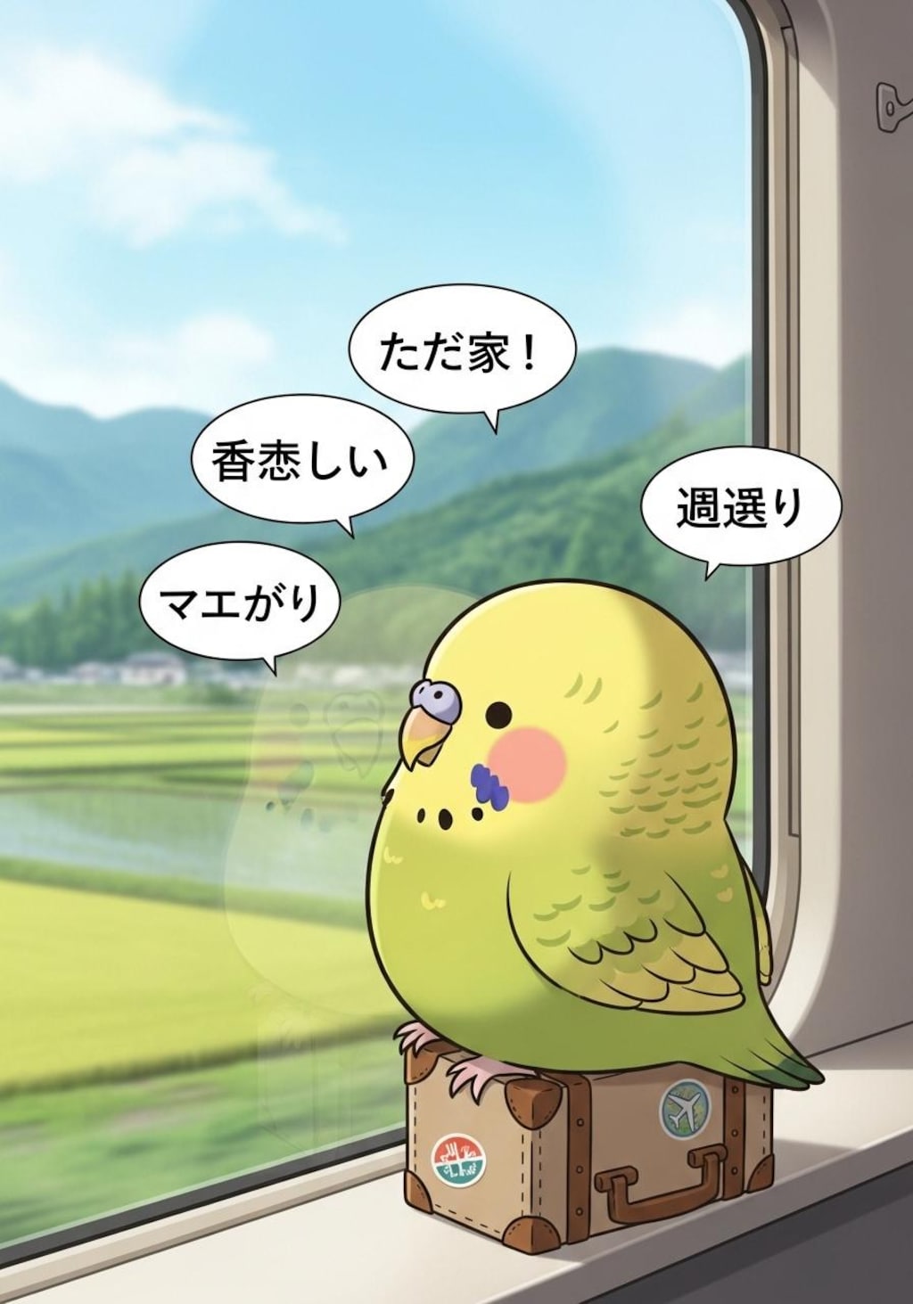 くにへ　かえる　いんこ
