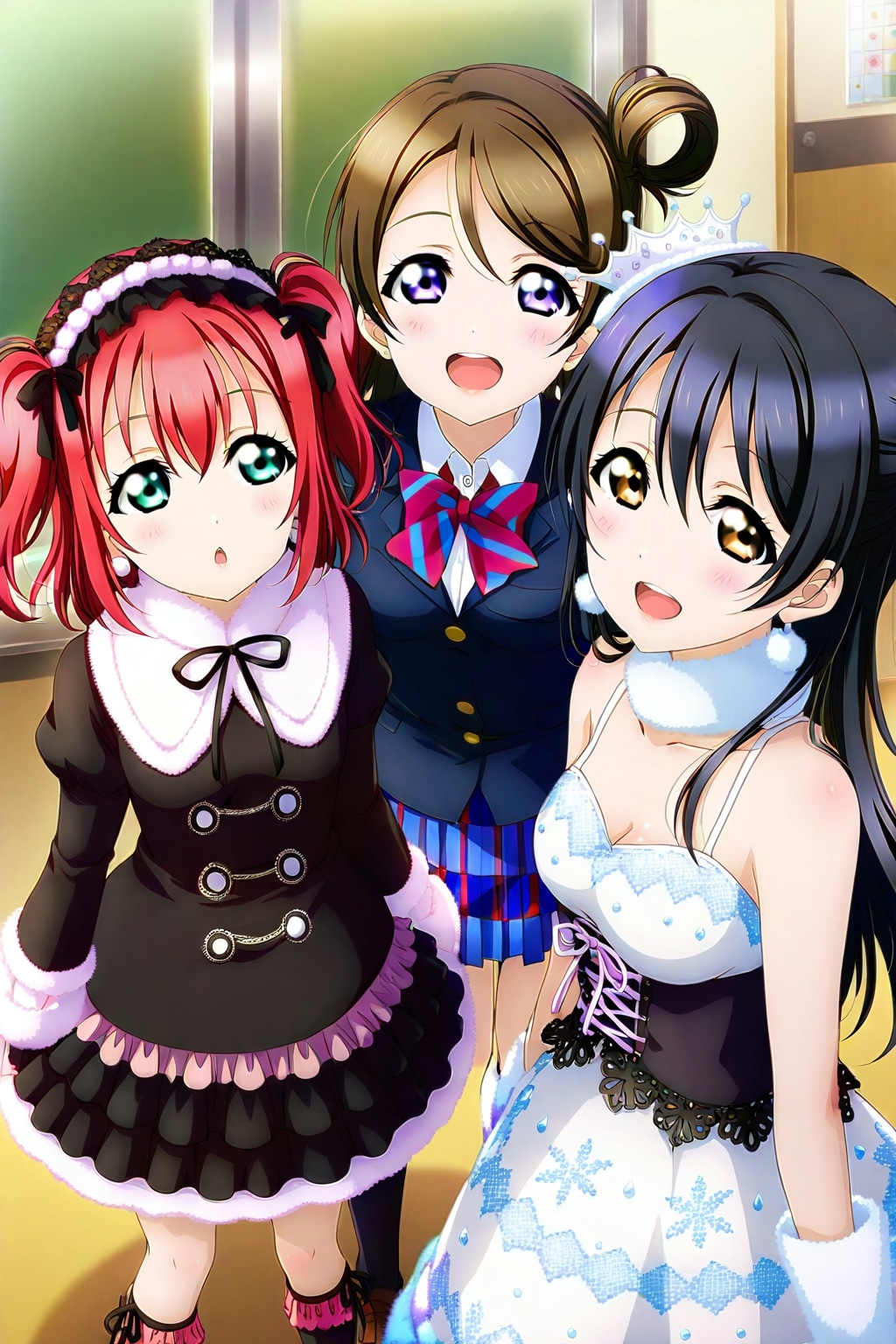 黒澤ルビィの入学式② 園田海未先輩・小泉花陽先輩と（スクールアイドル養成学科） | の人気AIイラスト・グラビア