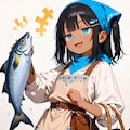 灰髪エルフと褐色ジト目の少女 3枚目