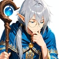 灰髪エルフと褐色ジト目の少女 2枚目