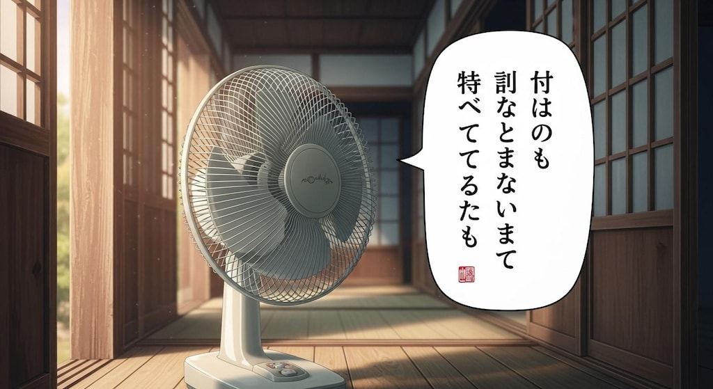今日は扇風機に喋らせてみた