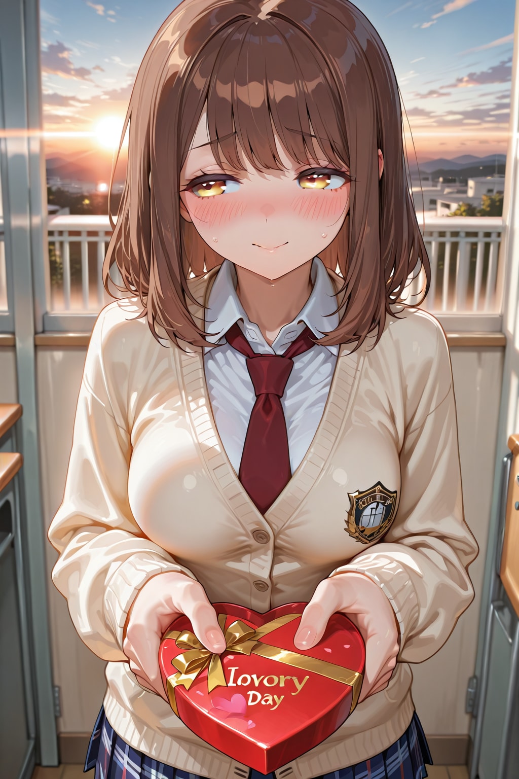 暴高校制服風衣装の心実