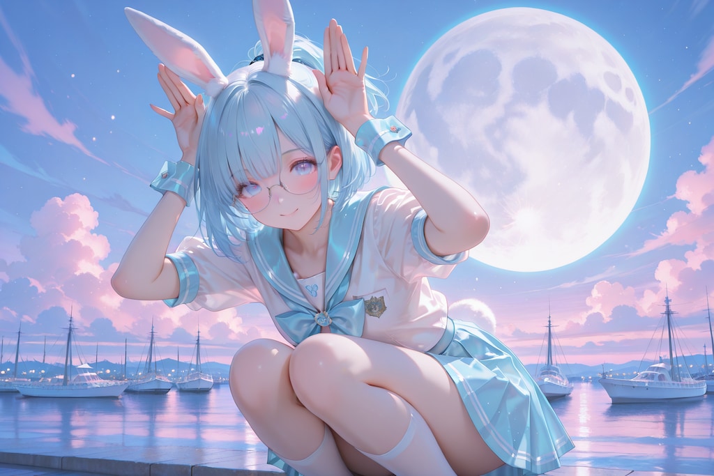 おつきさまとうさぎだぴょん