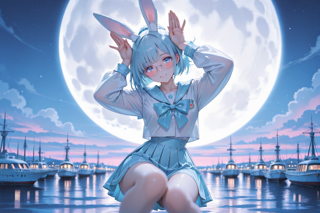 おつきさまとうさぎだぴょん