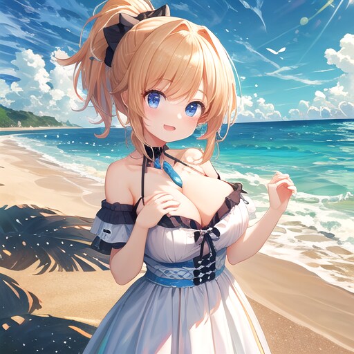ビーチにて