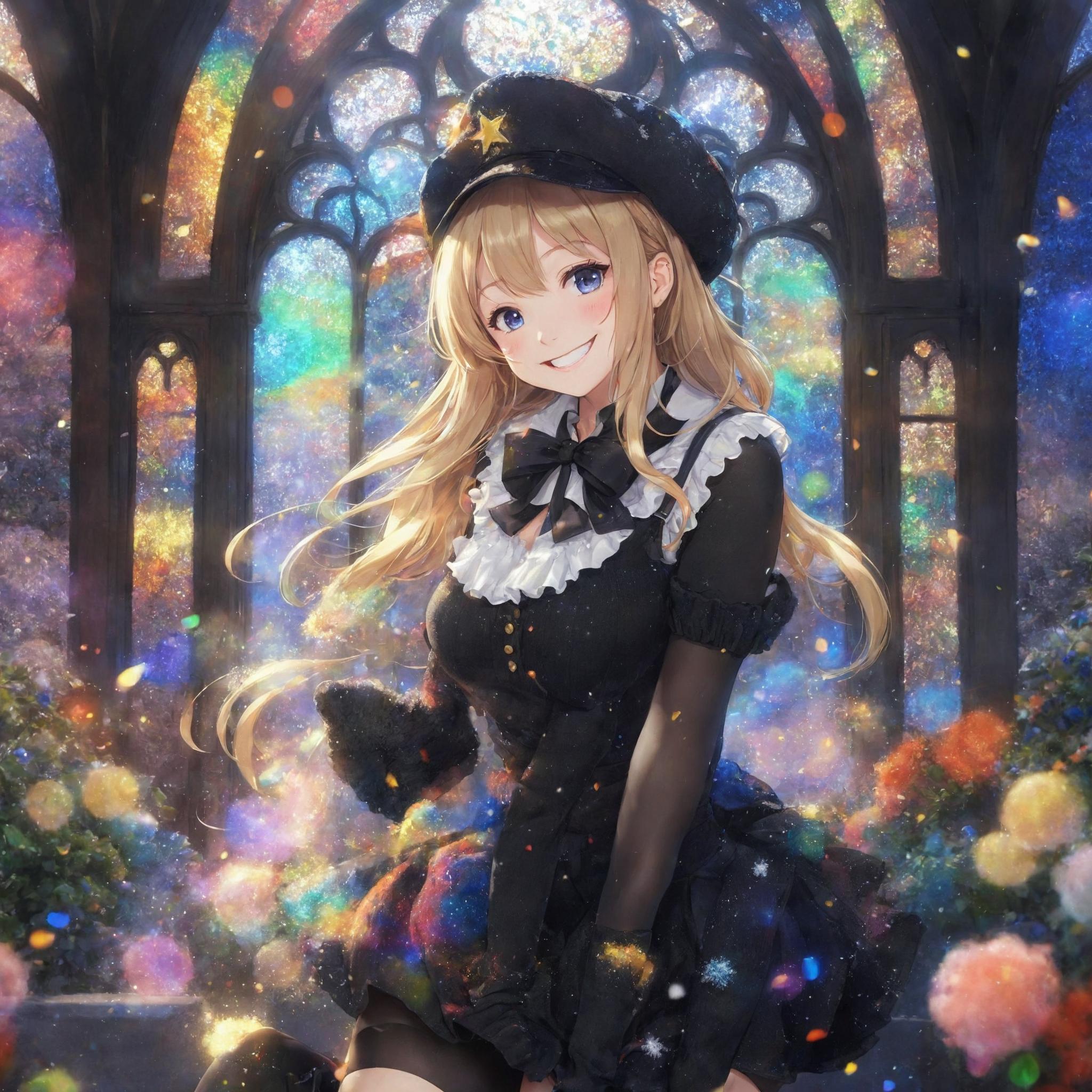 ポーズを決めるゴスロリ娘