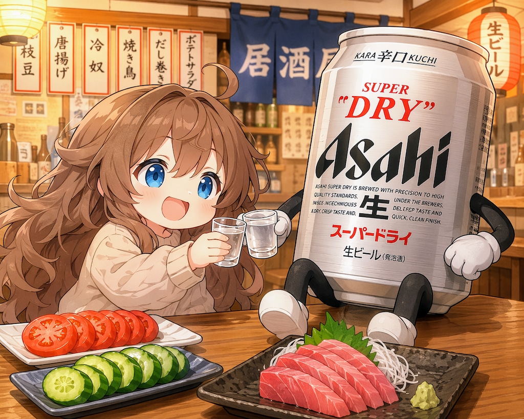 楽しそうにお酒を味わう小さな女の子