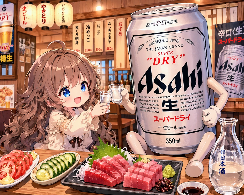 楽しそうにお酒を味わう小さな女の子