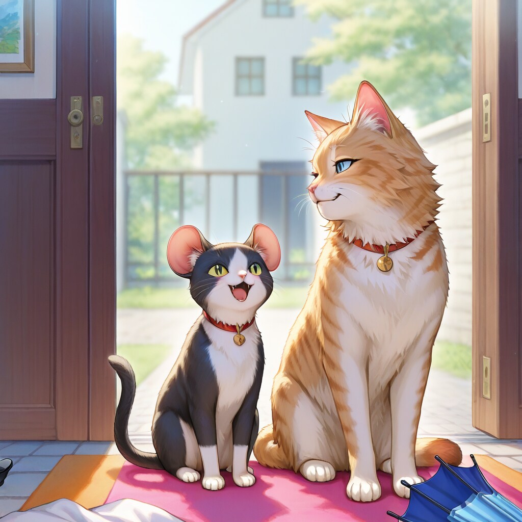 「ぼくはネズ吉。 耳も毛も少しちがうけど、 親のような立派なネコになりたいです。」