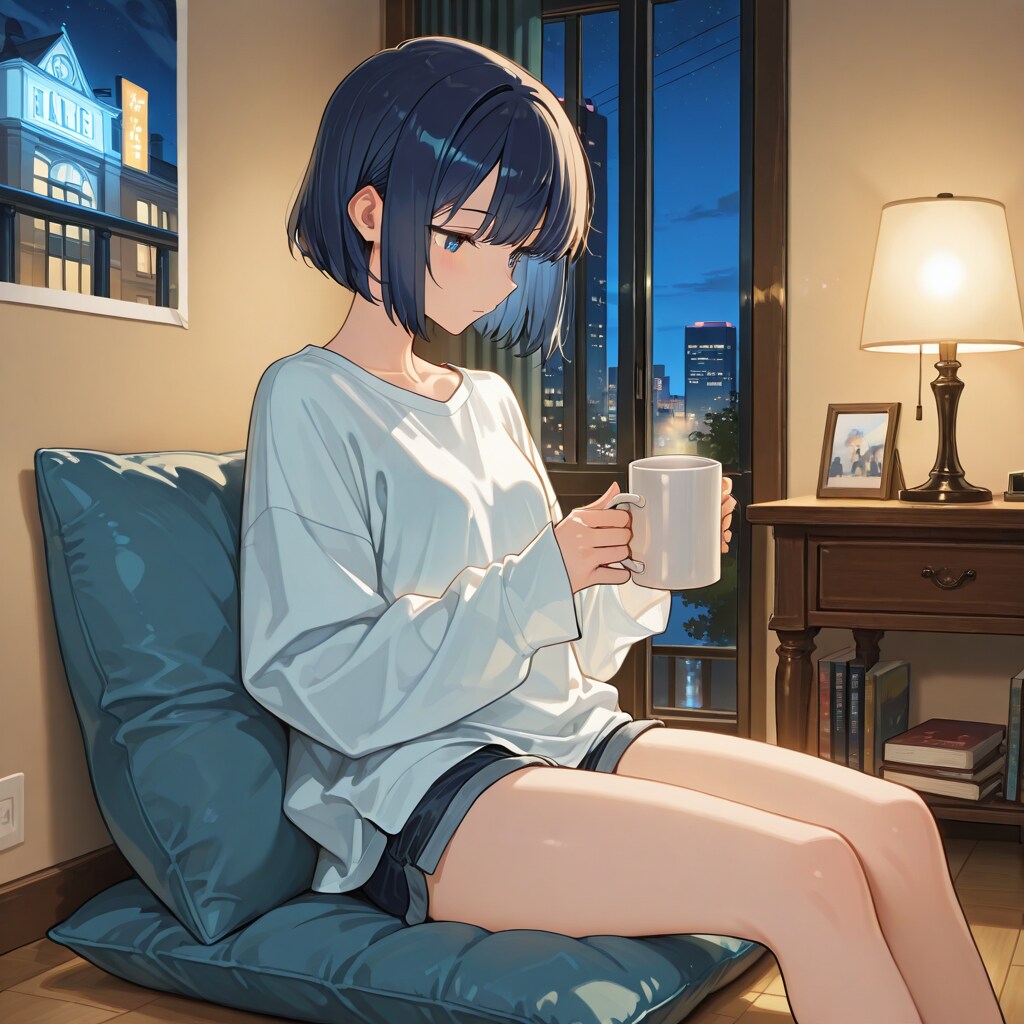 夜のひとり時間、大学生の部屋 | の人気AIイラスト・グラビア