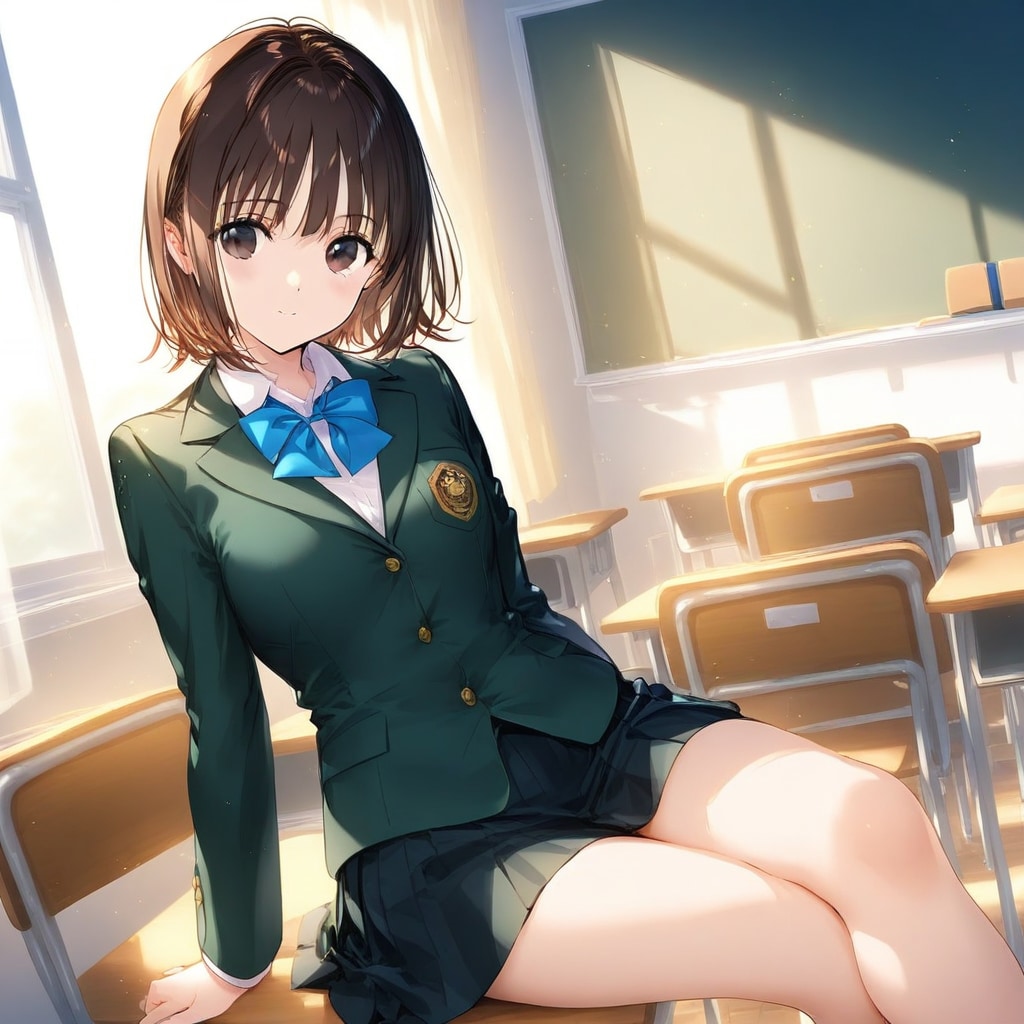 緑の制服 | の人気AIイラスト・グラビア