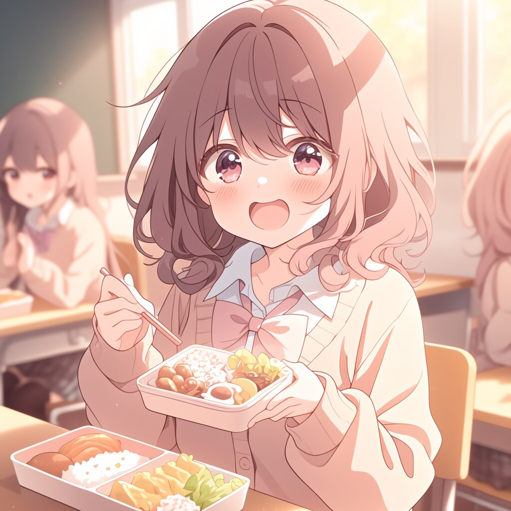 お弁当を食べる女の子 Girl eating lunch