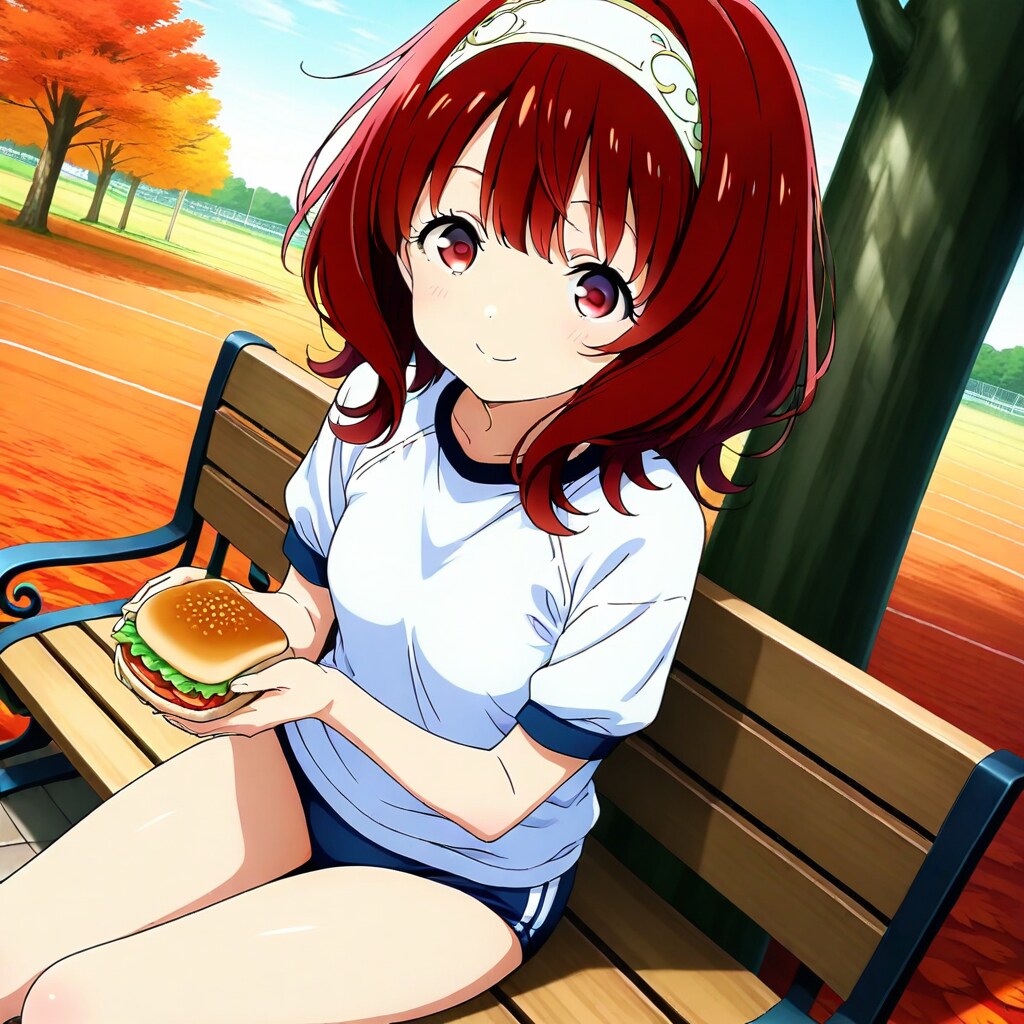 秋の公園のレンさん！