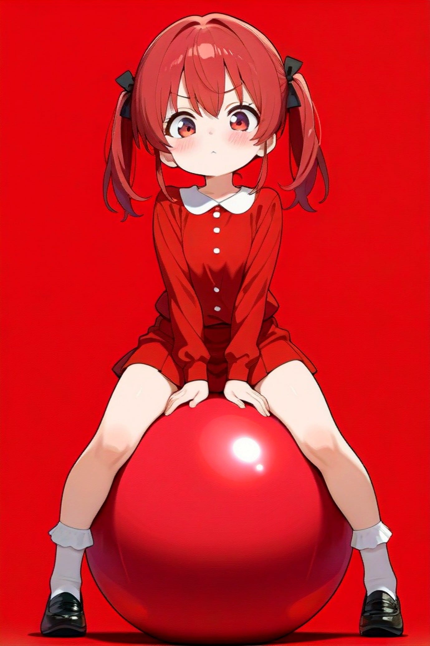 赤背景の赤髪ちゃん | の人気AIイラスト・グラビア