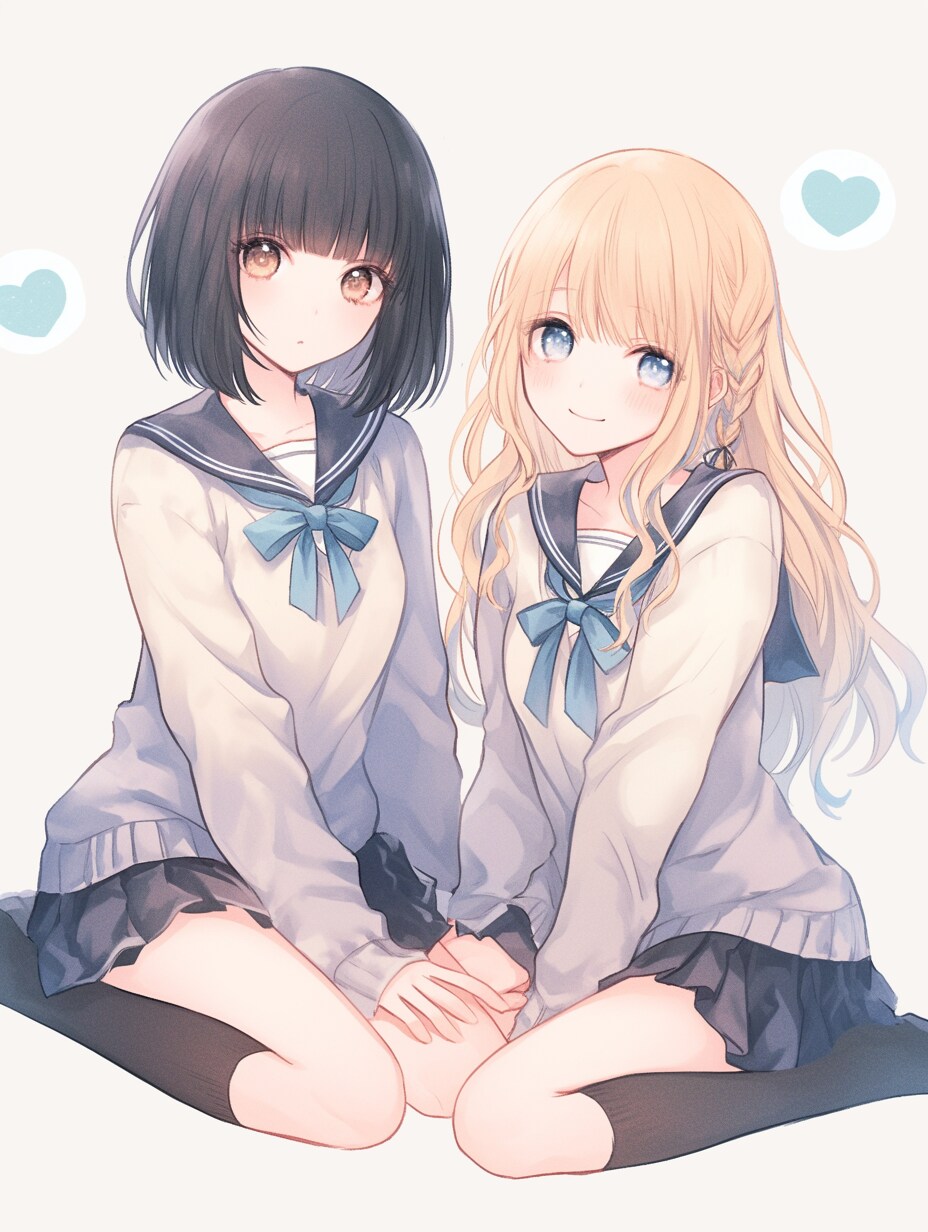 二人のJK172 | の人気AIイラスト・グラビア