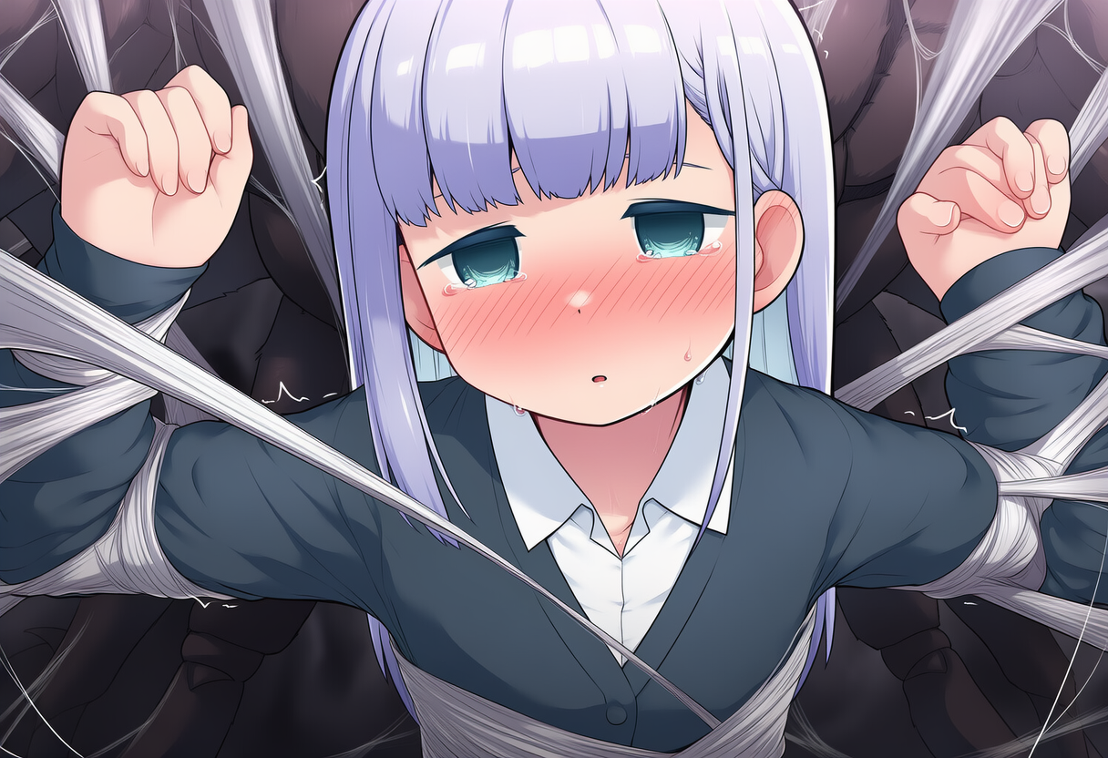 阿波連さんは蜘蛛に糸で捕獲される。