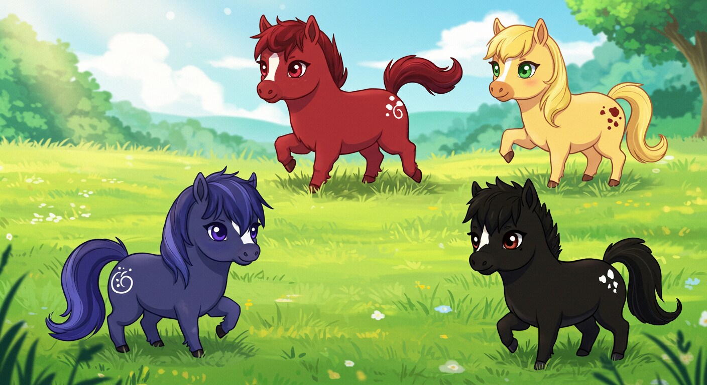 ぽにカルテット（馬形態） | の人気AIイラスト・グラビア