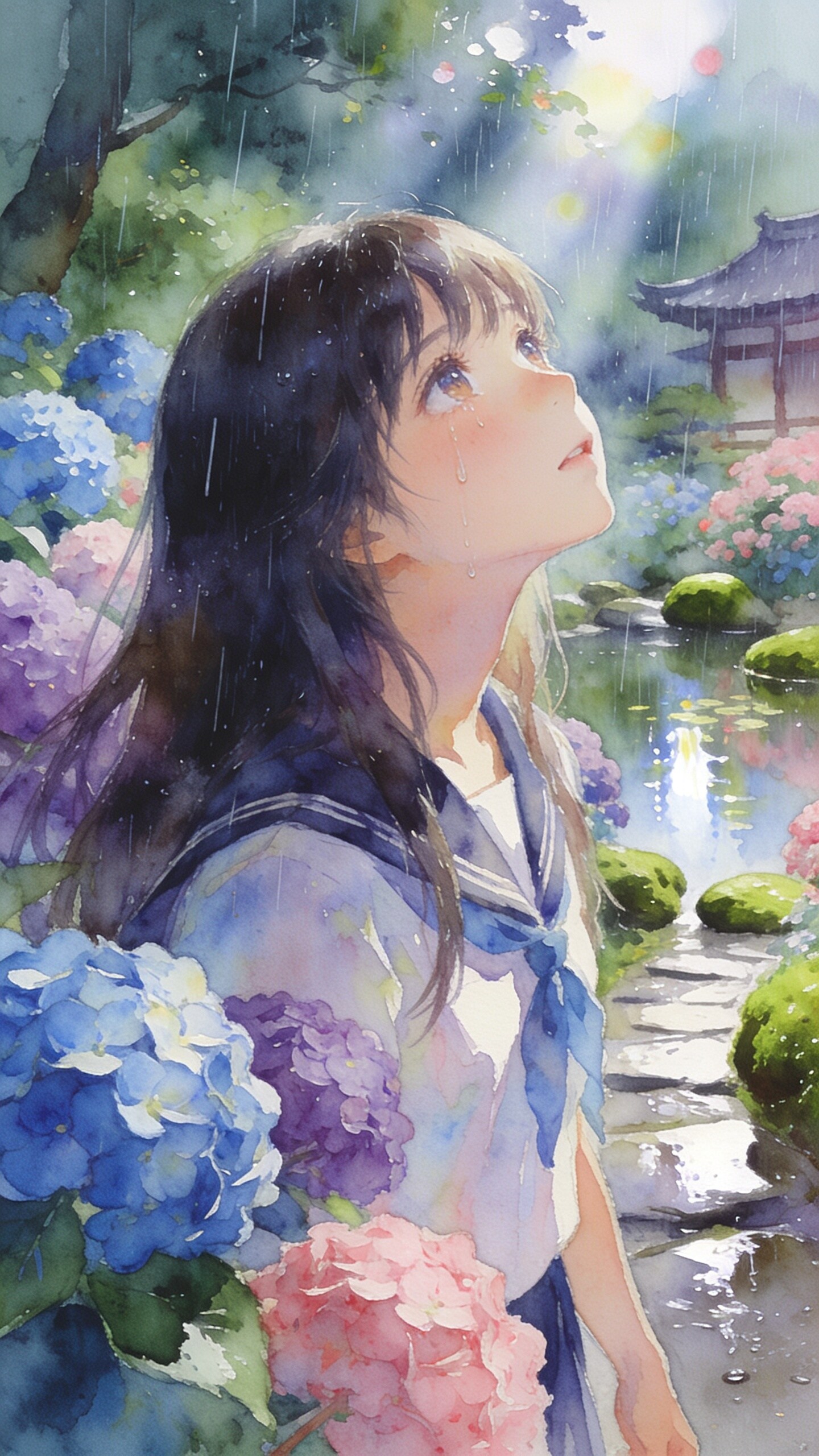雨の紫陽花
