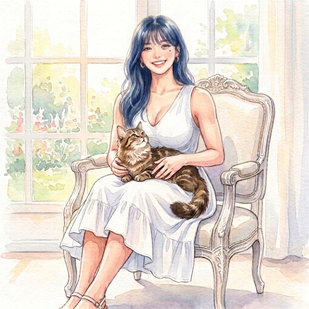 水彩風であいの全身を描いても それなりに、いい感じだった！ | の人気AIイラスト・グラビア