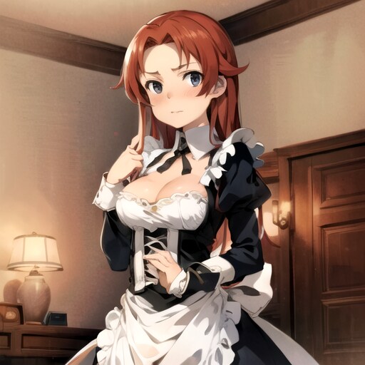 メイド服を着たティーゼ・ストロリネン