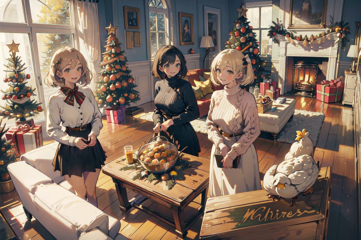 クリスマスパーティ 2軒目 | の人気AIイラスト・グラビア