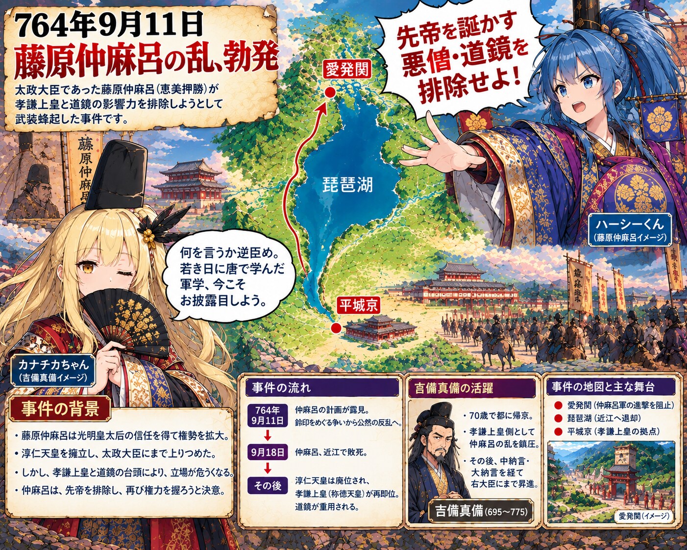 9月11日は藤原仲麻呂の乱が勃発した日 | の人気AIイラスト・グラビア