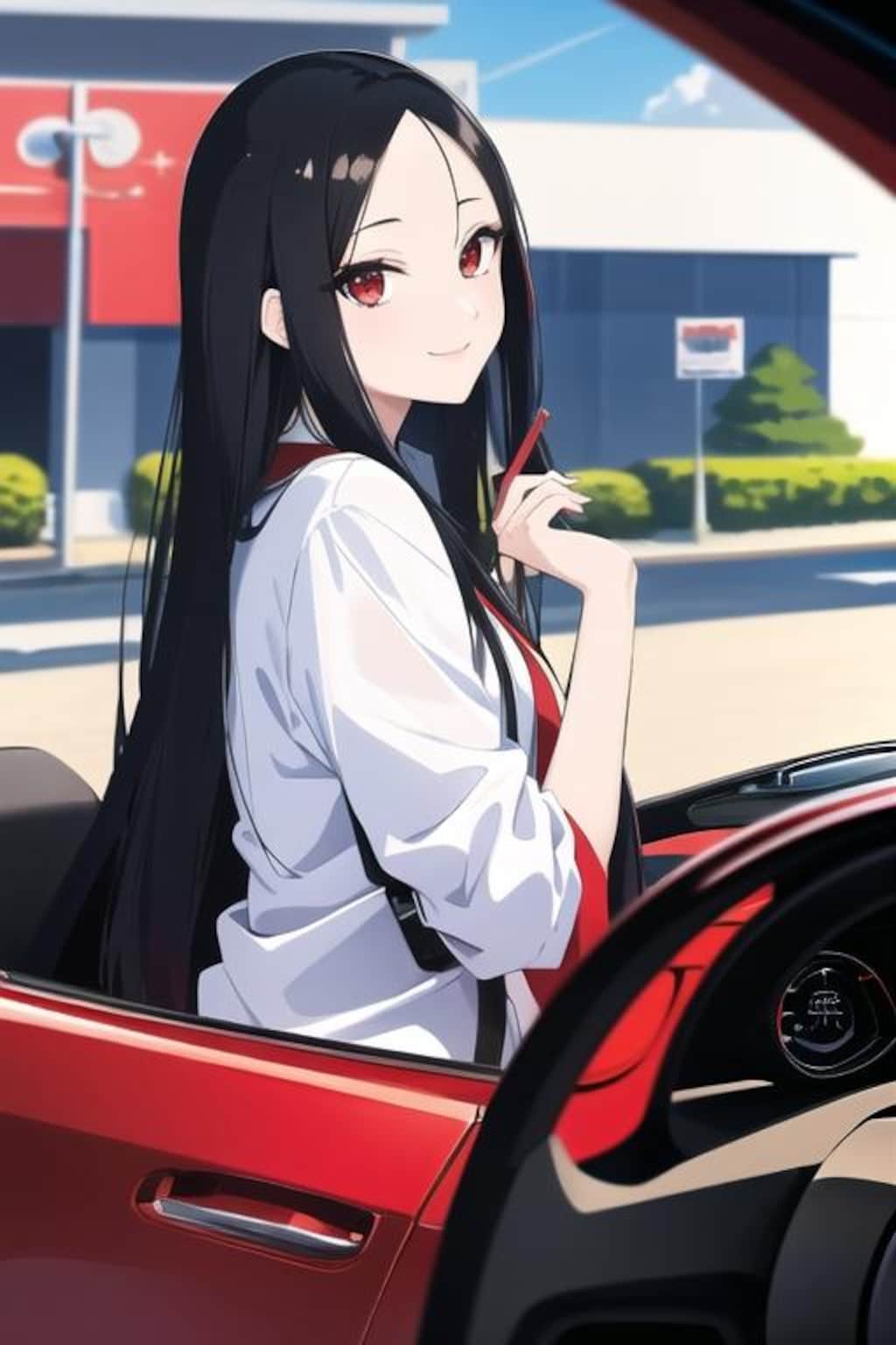 四宮かぐや握るハンドル（会長、乗って下さい。）